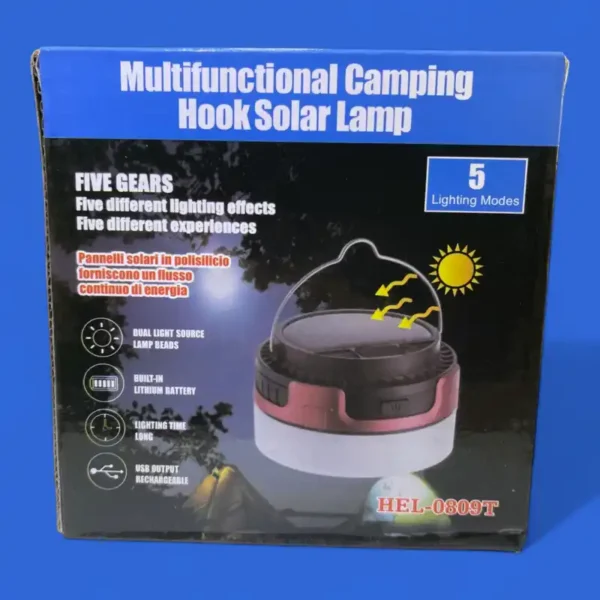 Linterna Solar Multifuctional Camping HEL-0809T