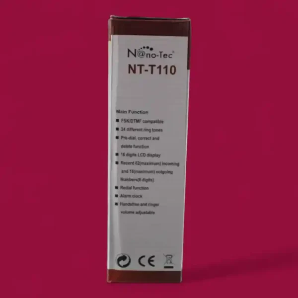 TELÉFONO ALÁMBRICO NANOTEC NT-T110 (BOX 20) - Imagen 3