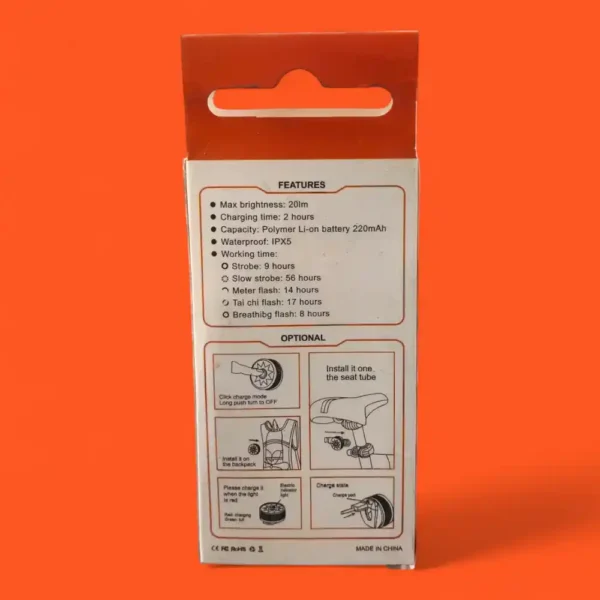 LINTERNA TRASERA PARA BICICLETA 5 TOQUES AK3425 - Imagen 3