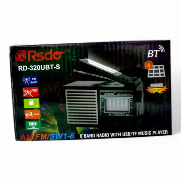 RADIO CON PANEL SOLAR RSDO RD-320UBT-S (BOX X60) - Imagen 2