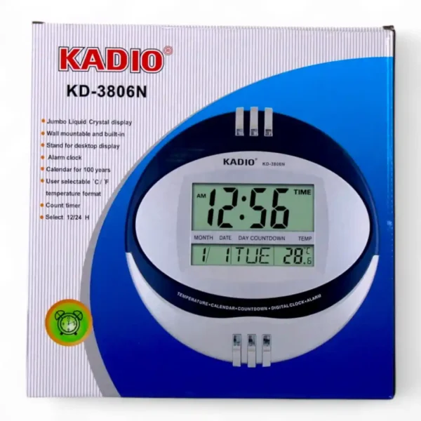 RELOJ PARED REDONDO KADIO KD-3806N - Imagen 2